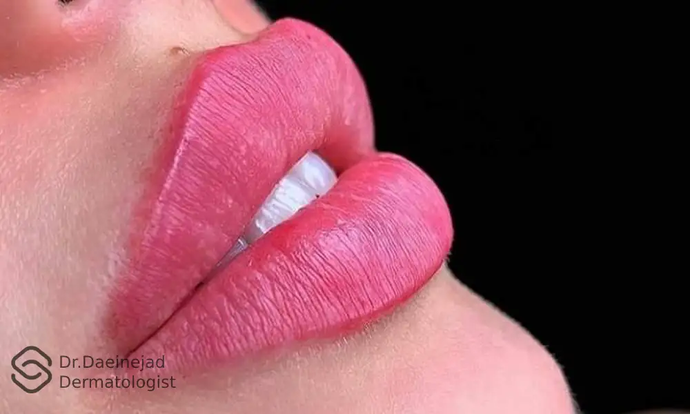 مدل ژل لب روسی بعد از تزریق فیلر