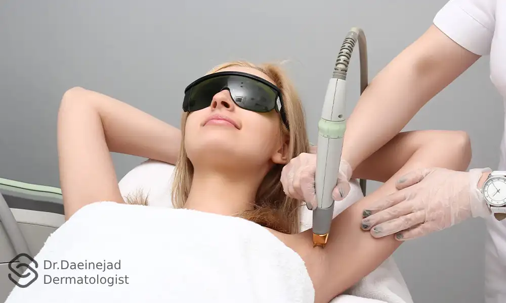 اندازه مو برای لیزر​ موهای زائد زیر بغل