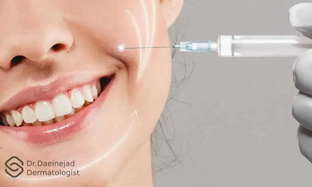 آرایش بعد از تزریق ژل خط خنده