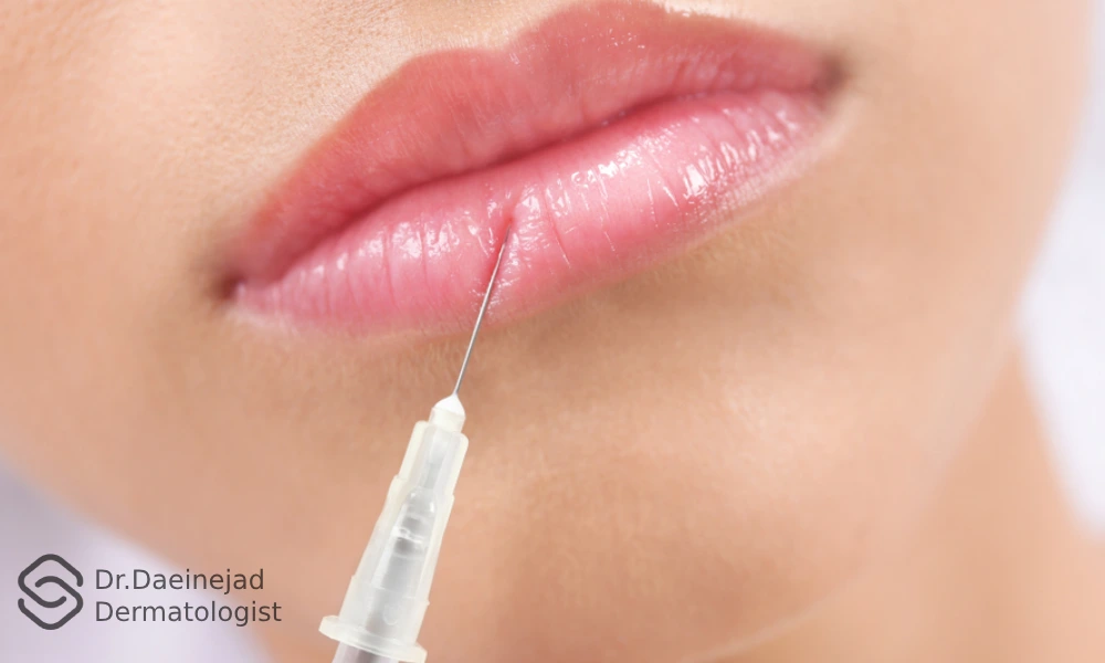 دانه های سفید روی لب بعد از تزریق ژل