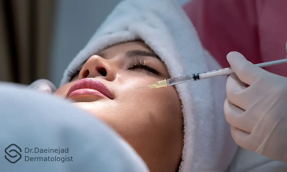 ماساژ گونه بعد از تزریق ژل