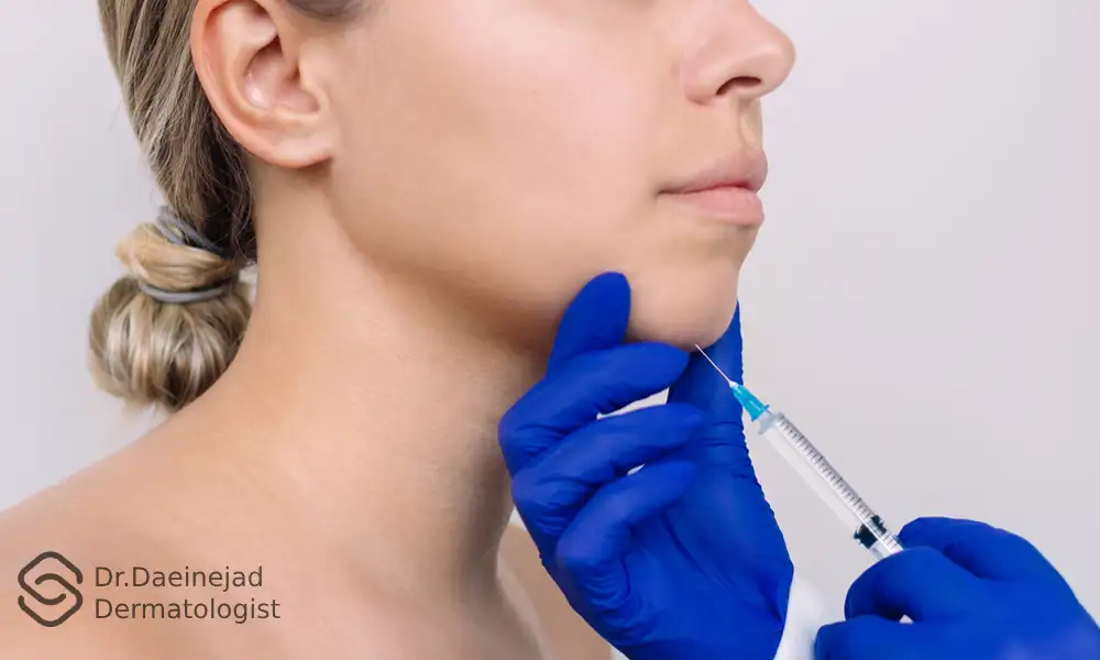 ماساژ بعد از تزریق ژل چانه