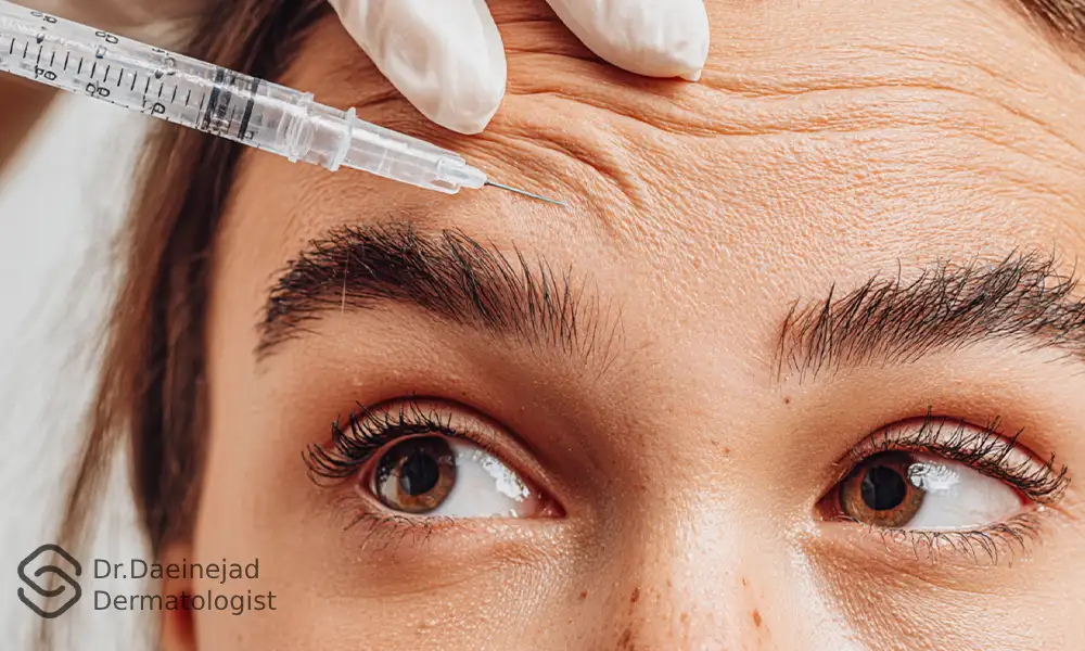 بوتاکس کره ای به پیشانی تزریق می شود.