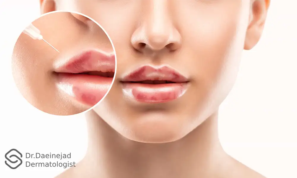 عکس عفونت لب بعد از تزریق ژل
