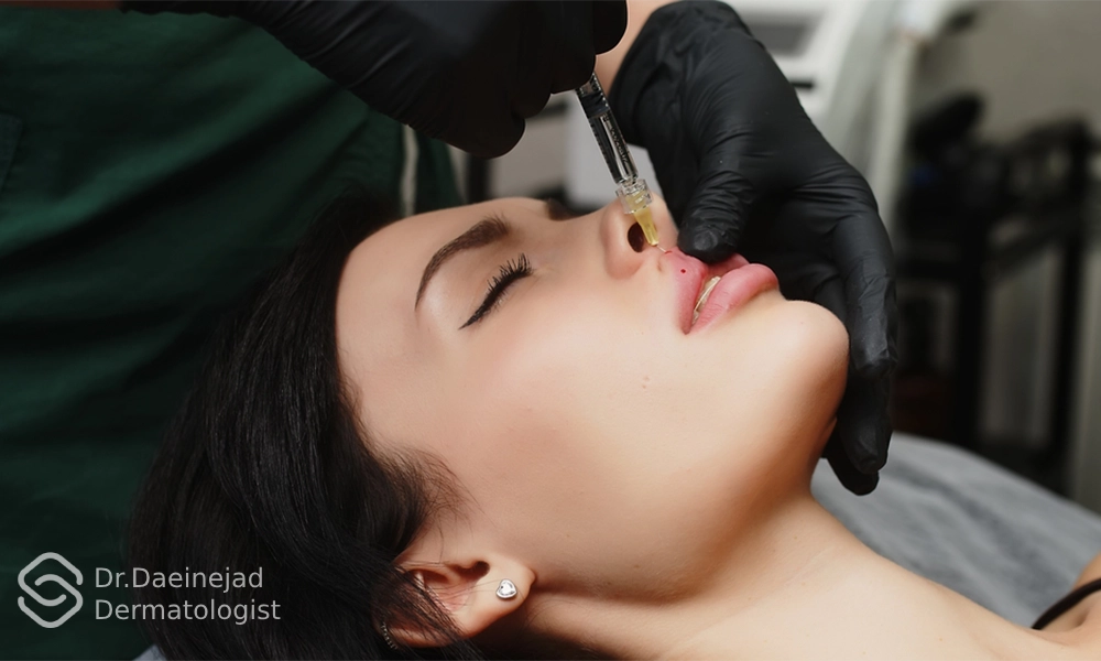 تزریق ژل لب و ماساژ لب بعد از تزریق ژل